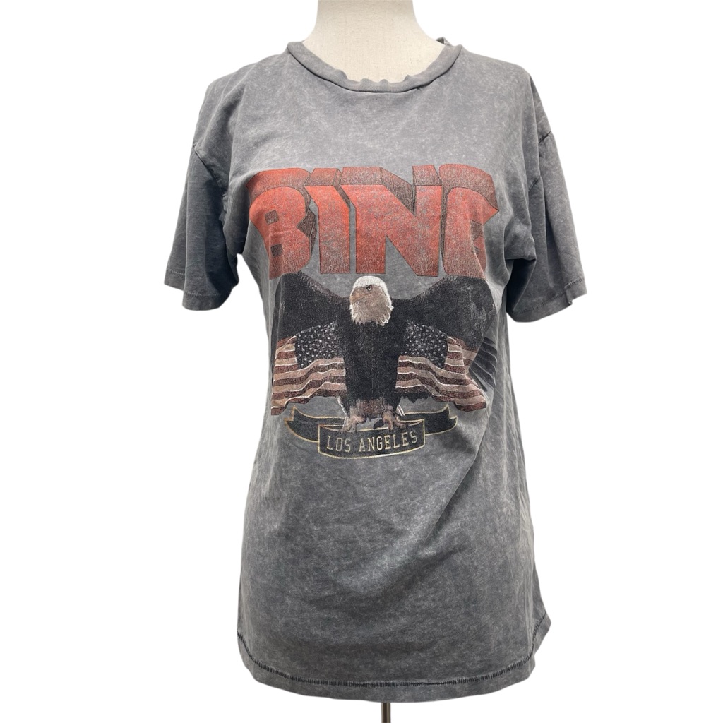 Anine Bing Vintage Bing Eagle Gray T-Shirt Size Xs